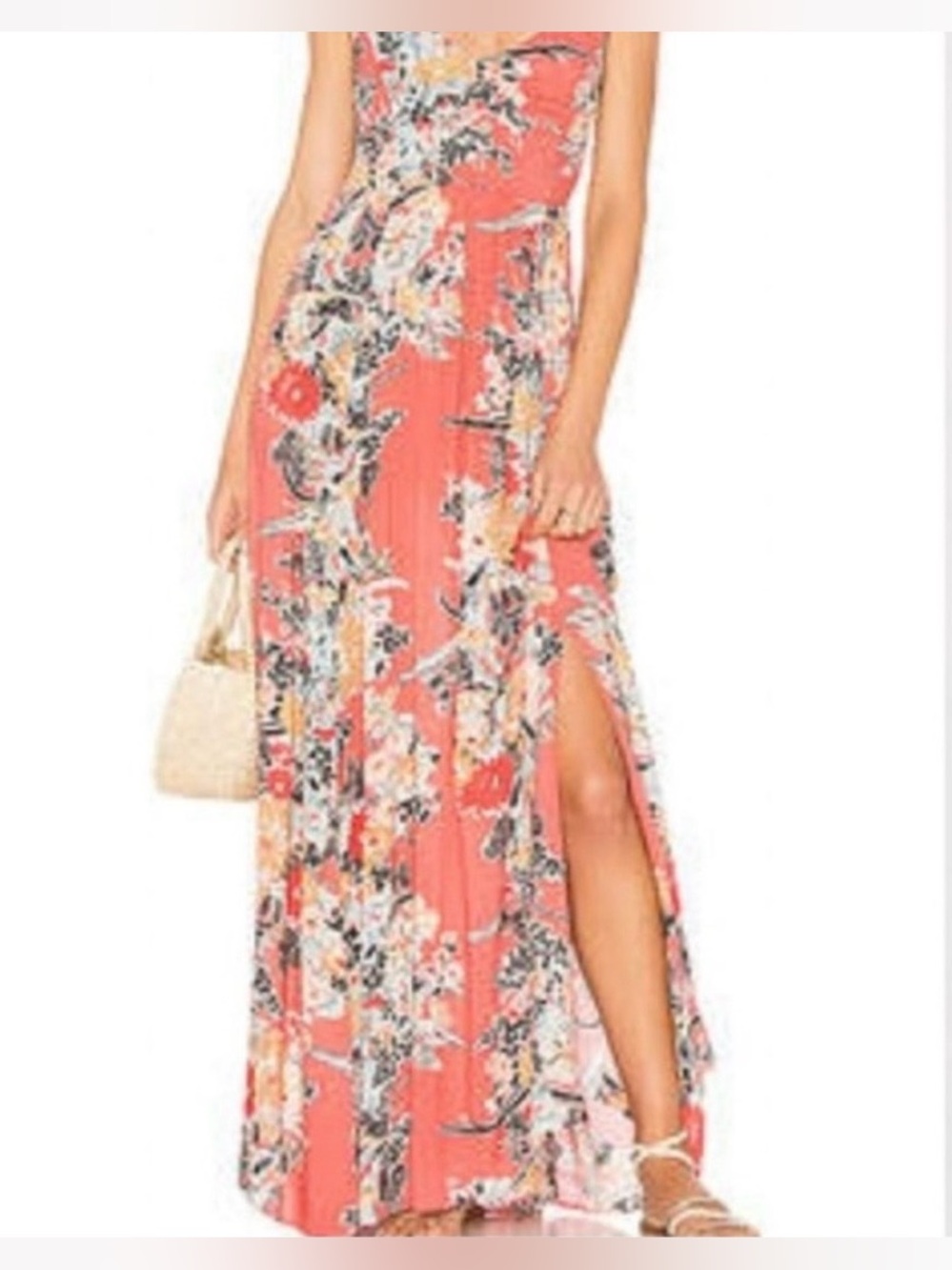Free People Intimately Through the Vine Floral Maxi Dress Red Combo mendium